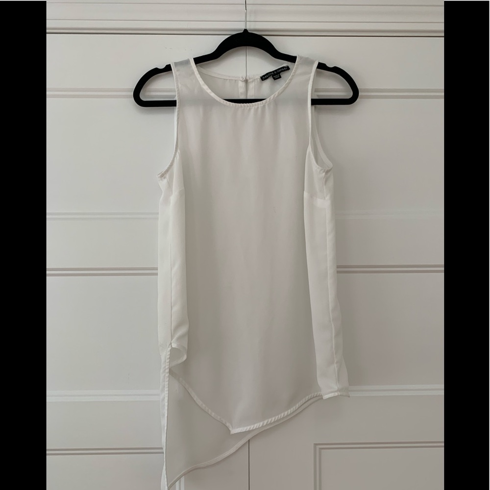 Asymmetrical white tank top